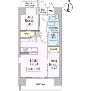 C 2LDKの間取り図