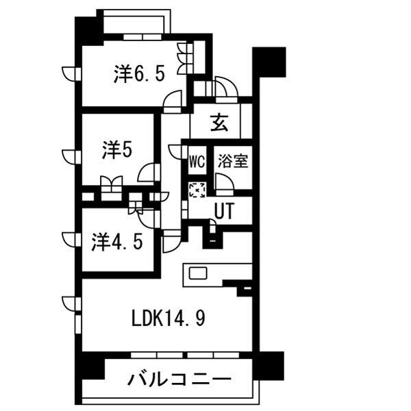 A 3LDKの間取り図