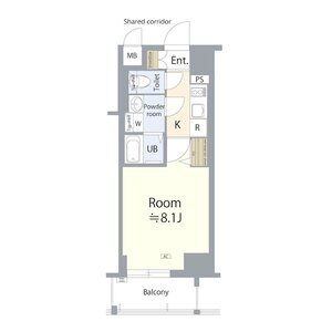 B' 1Kの間取り図