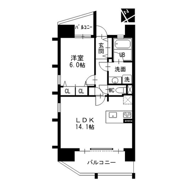 1003 1LDKの間取り図