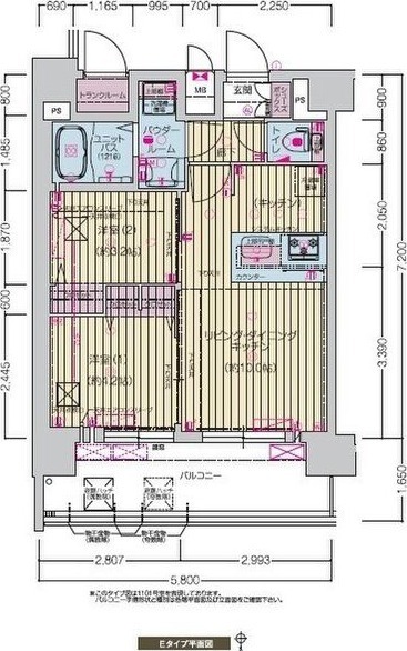 Ⅳ 2LDKの間取り図
