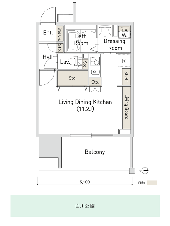 C 1Rの間取り図