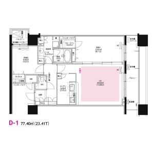D-1 2LDKの間取り図