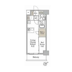 B' 1LDKの間取り図