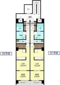 B 1DKの間取り図
