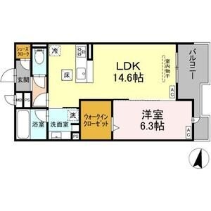 B1 1LDKの間取り図