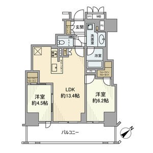 G 2LDKの間取り図