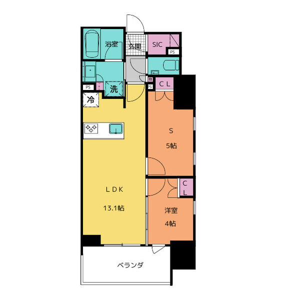 E 2LDKの間取り図