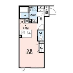 D 1Rの間取り図