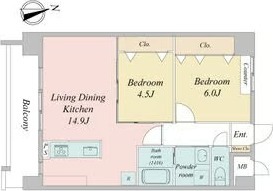 C 2LDKの間取り図
