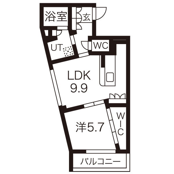 110 1LDKの間取り図
