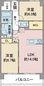 C 2LDKの間取り図