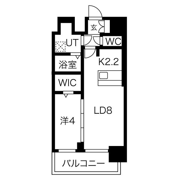 G 1LDKの間取り図