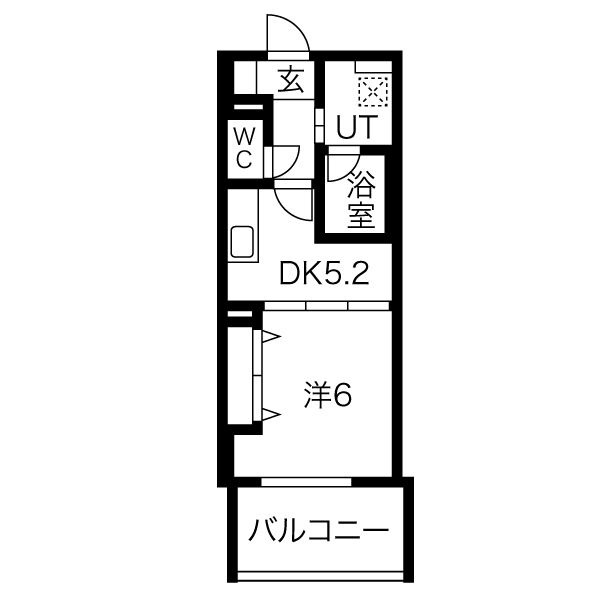 A3 1DKの間取り図
