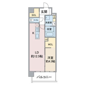 A 1LDKの間取り図