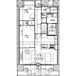 2LDKの間取り図