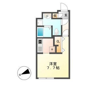 D 1Rの間取り図
