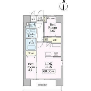 1101 2LDKの間取り図