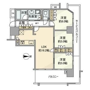 D 3LDKの間取り図