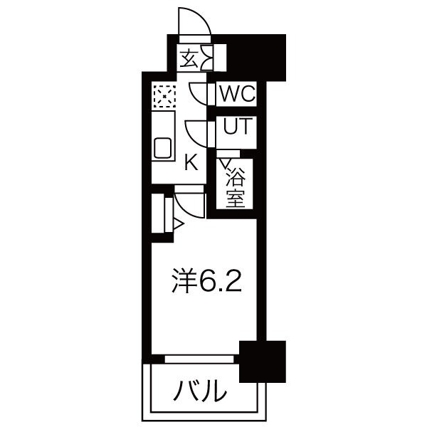 Ⅲ 1Kの間取り図