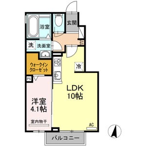 105 1LDKの間取り図