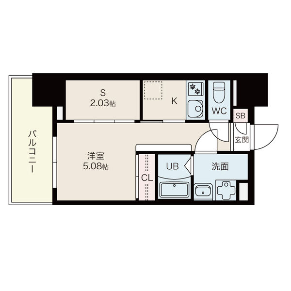 A 1Kの間取り図