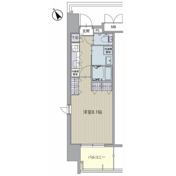 A 1Kの間取り図