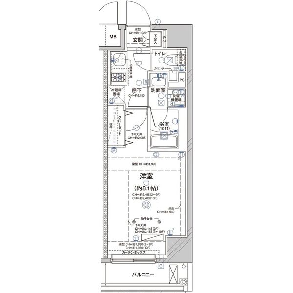 C 1Kの間取り図