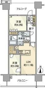 B 2LDKの間取り図