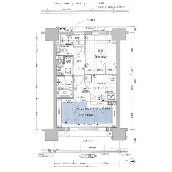 904 1LDKの間取り図