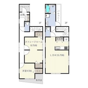 1 2LDKの間取り図
