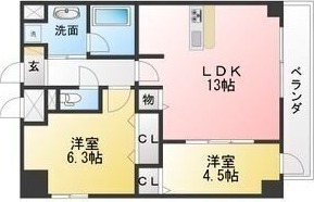 A 2LDKの間取り図