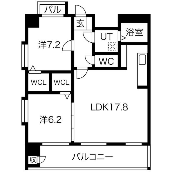 G 2LDKの間取り図