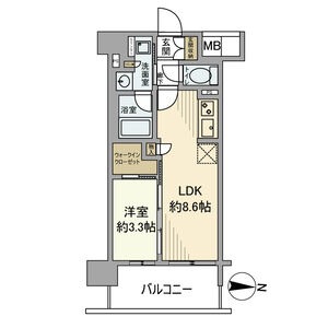 A 1LDKの間取り図