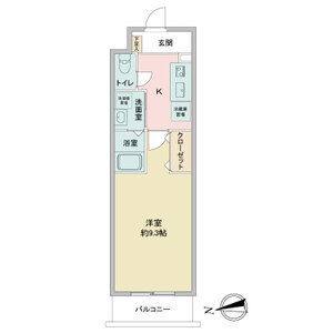 B 1Kの間取り図
