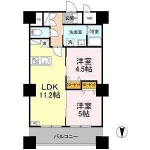 A 2LDKの間取り図