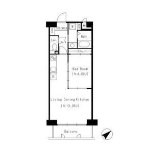 802 1LDKの間取り図