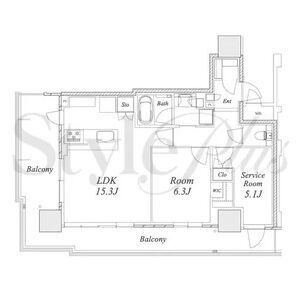 H 2LDKの間取り図