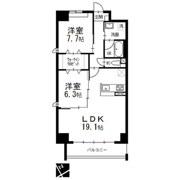 A 2LDKの間取り図