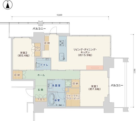 Deluxe・A 2LDKの間取り図