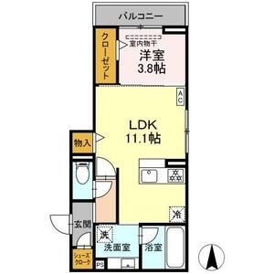 B2 1LDKの間取り図