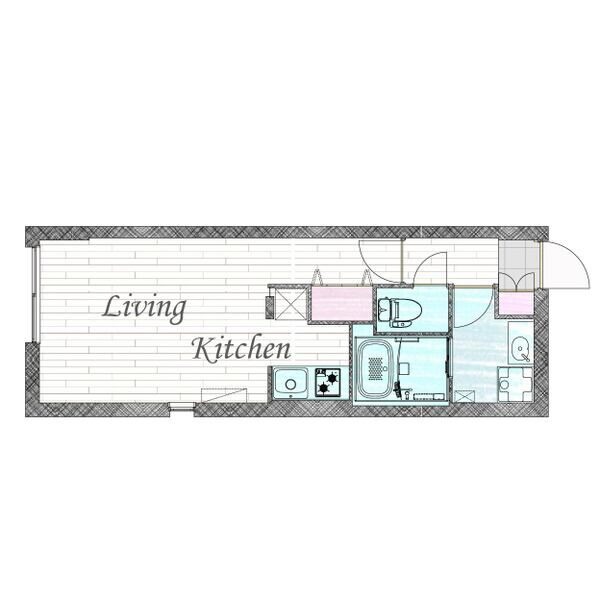 D 1Rの間取り図