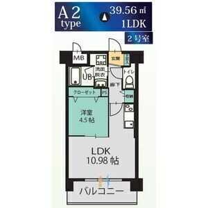 402 1LDKの間取り図