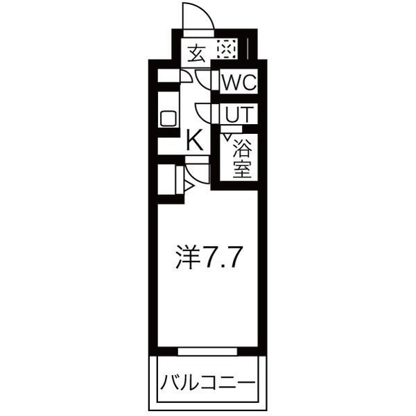 A 1Kの間取り図