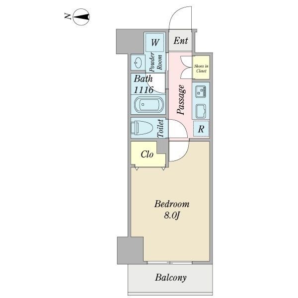 B 1Kの間取り図