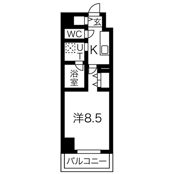 E 1Kの間取り図