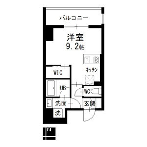 A 1Kの間取り図