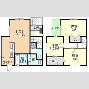 C棟 3LDKの間取り図