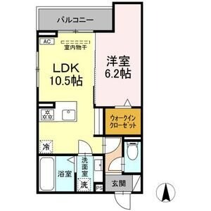 A2 1LDKの間取り図