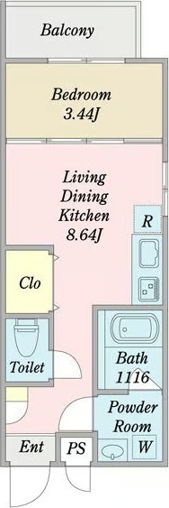 A 1LDKの間取り図